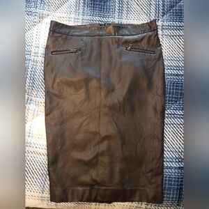 Elegant Black Leather Like Pensil Skirt